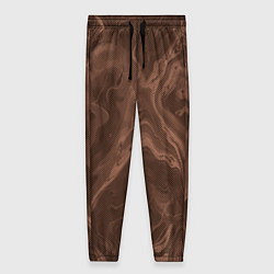 Брюки женские Коричневый абстракция в точку, цвет: 3D-принт