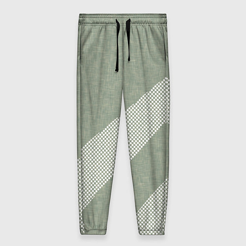 Женские брюки Светлый серо-зелёный абстрактный / 3D-принт – фото 1