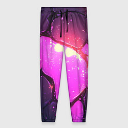 Брюки женские Розовая текстура разлом плит, цвет: 3D-принт