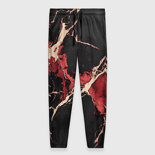 Женские брюки Красно-черная потертая текстура / 3D-принт – фото 1