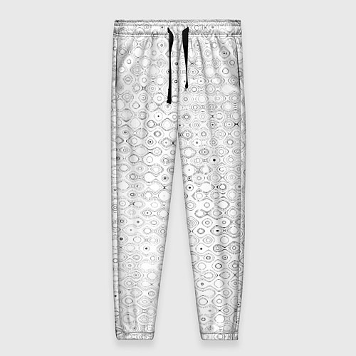 Женские брюки Белый с абстрактным узором / 3D-принт – фото 1