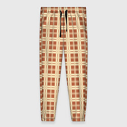 Брюки женские Светлый коричневый простая клетка, цвет: 3D-принт