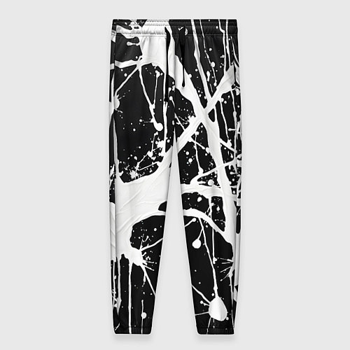Женские брюки Брызги белой краски / 3D-принт – фото 1