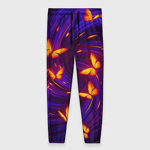 Женские брюки Бабочки и фон-спираль - эффект перпективы / 3D-принт – фото 1