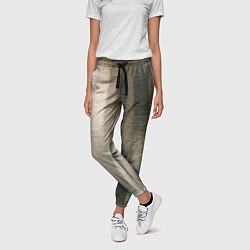 Брюки женские Размытые серо-бежевые полосы, цвет: 3D-принт — фото 2