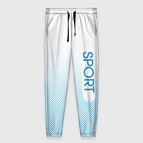 Женские брюки Sport бело-голубой текстурный / 3D-принт – фото 1