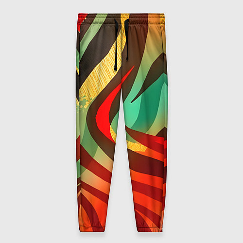 Женские брюки Жаркая полосатая абстракция / 3D-принт – фото 1