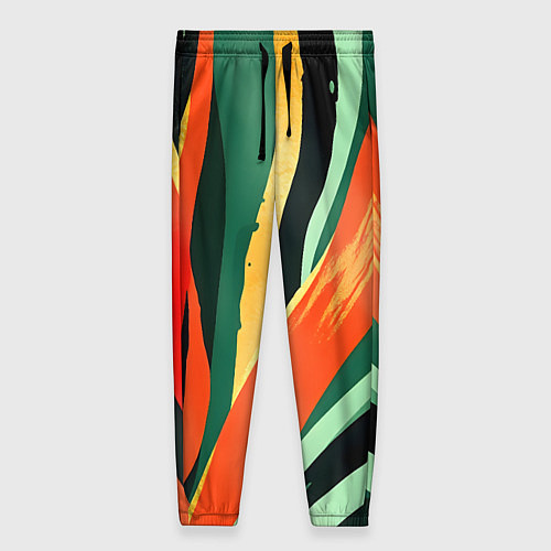 Женские брюки Тропическая жаркая абстракция / 3D-принт – фото 1