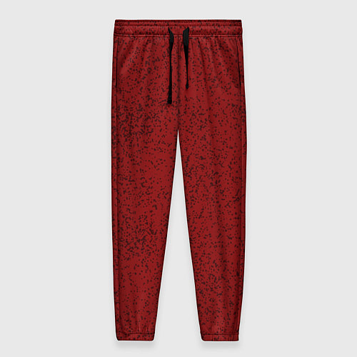 Женские брюки Тёмный красный в крапинку / 3D-принт – фото 1