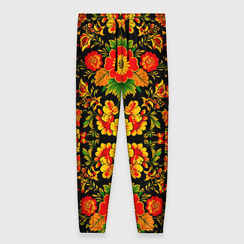 Женские брюки Русская хохломская роспись / 3D-принт – фото 1