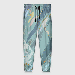 Брюки женские Холодный голубой абстракция, цвет: 3D-принт