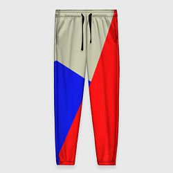 Брюки женские Серо-сине-красный трёхцветный, цвет: 3D-принт