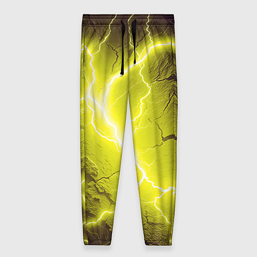 Женские брюки Color yellow black / 3D-принт – фото 1