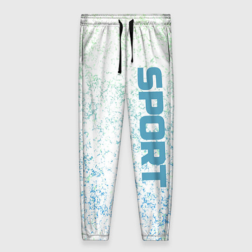 Женские брюки Sport бело-голубой / 3D-принт – фото 1