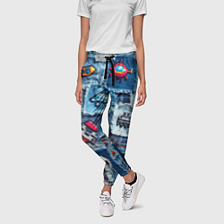 Брюки женские Пиксельный космос, цвет: 3D-принт — фото 2