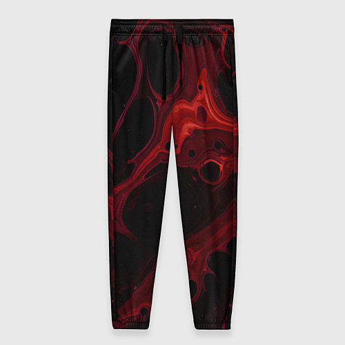 Женские брюки Черно-красная размытая абстракция / 3D-принт – фото 1
