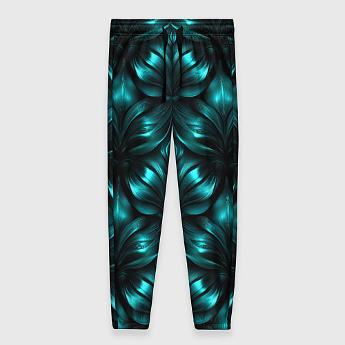 Женские брюки Зеленые узоры из абстрактных листьев - блестящий п / 3D-принт – фото 1