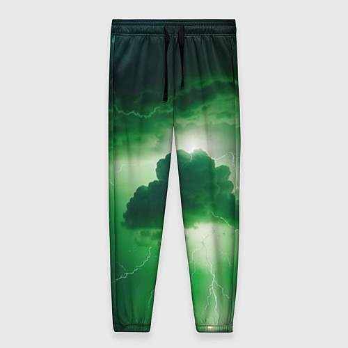 Женские брюки Зелёный гром / 3D-принт – фото 1