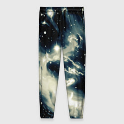 Брюки женские Космический абстрактный чёрно-синий, цвет: 3D-принт