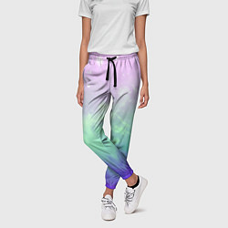 Брюки женские Космический бледный розово-синий, цвет: 3D-принт — фото 2