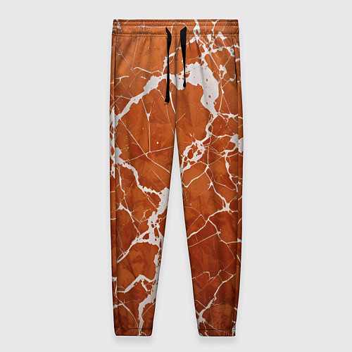 Женские брюки Темно-оранжевый мрамор / 3D-принт – фото 1