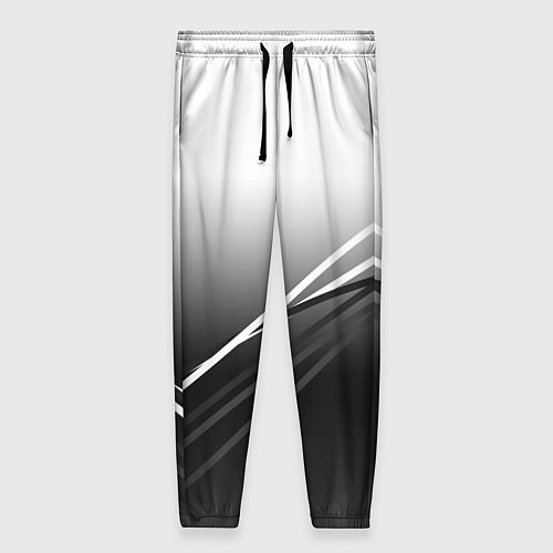 Женские брюки Градиент с полосами из белого в тёмный / 3D-принт – фото 1