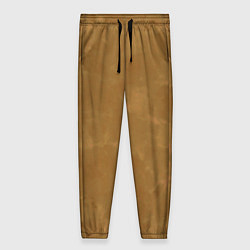 Женские брюки Светлый оливково-коричневый однотонный текстурный