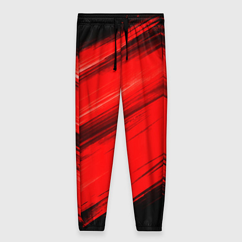 Женские брюки Красные мазги краски на черном / 3D-принт – фото 1