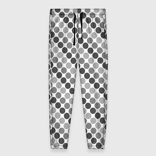 Женские брюки Черный и серый горох на белом фоне / 3D-принт – фото 1