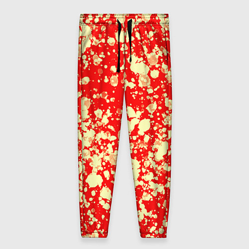 Женские брюки Пятнистый красно-жёлтый / 3D-принт – фото 1