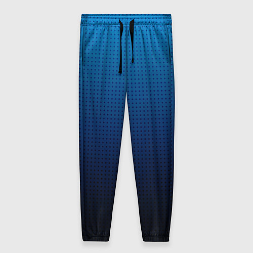 Женские брюки Из голубого в чёрный градиент с точками / 3D-принт – фото 1