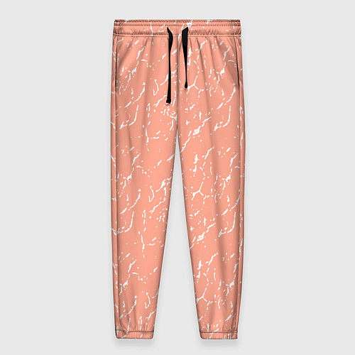 Женские брюки Нежный персиковый текстурный однотонный / 3D-принт – фото 1