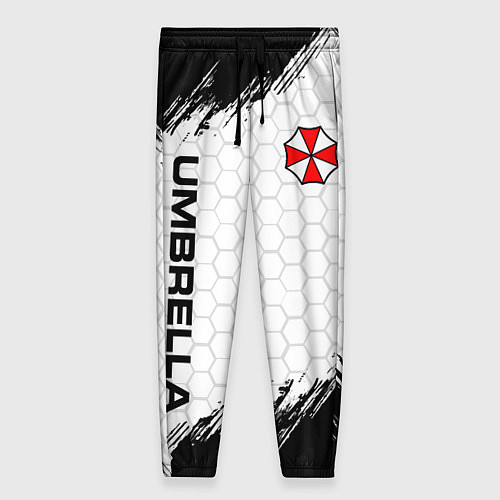 Женские брюки Амбрелла - белые соты / 3D-принт – фото 1