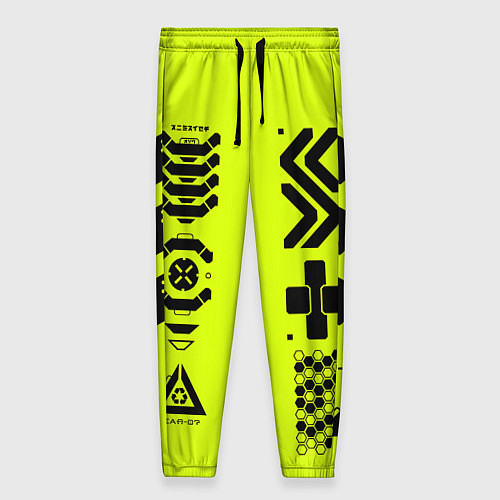Женские брюки Кибер текстура - ядовитая / 3D-принт – фото 1