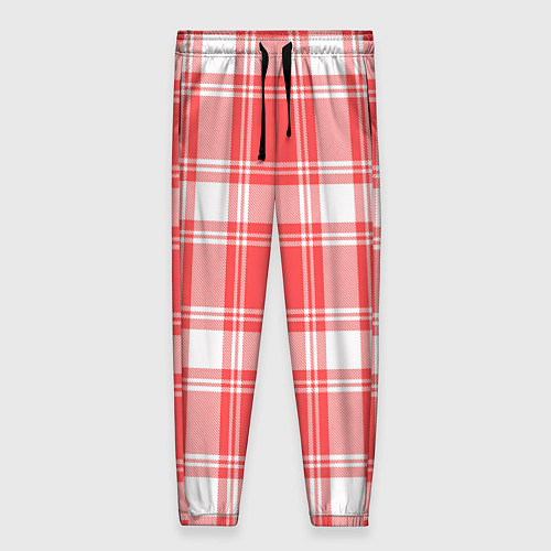 Женские брюки Checked red white / 3D-принт – фото 1