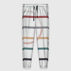 Брюки женские Stripes and circle, цвет: 3D-принт