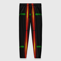 Брюки женские Neon black green circles, цвет: 3D-принт