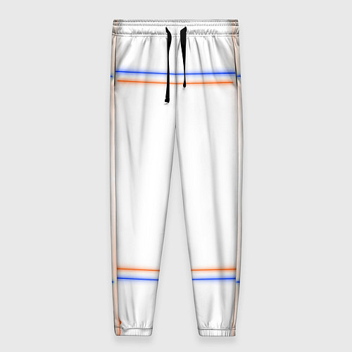 Женские брюки Neon white orange blue / 3D-принт – фото 1