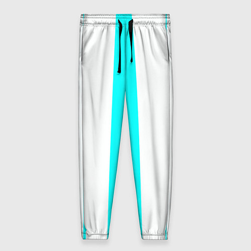 Женские брюки Color light blue white lines / 3D-принт – фото 1