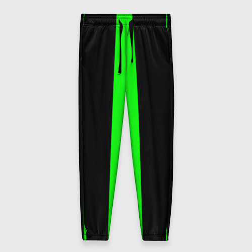 Женские брюки Color green black lines / 3D-принт – фото 1
