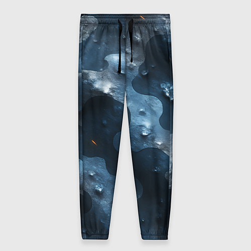Женские брюки Синий камуфляж с каплями / 3D-принт – фото 1