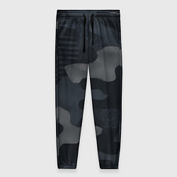 Женские брюки Текстура - камуфляжная синяя ткань