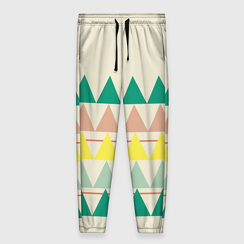 Женские брюки Абстрактный лес - треугольники на светлом / 3D-принт – фото 1