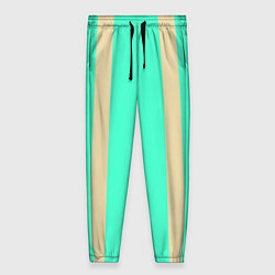 Брюки женские Color blue beige stripes, цвет: 3D-принт