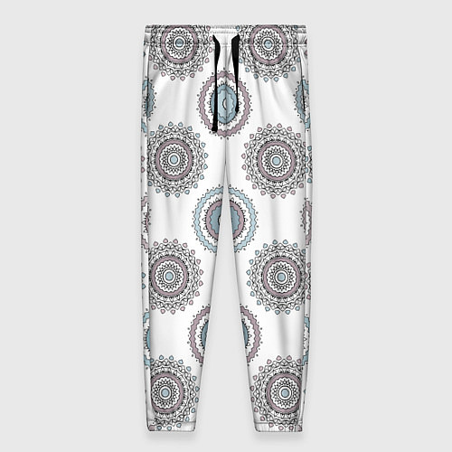 Женские брюки Круглый разноцветный узор мандала / 3D-принт – фото 1