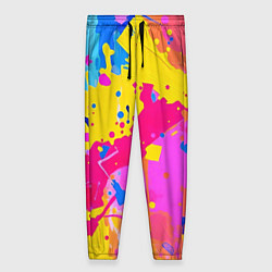 Брюки женские Яркие пятна акриловой краски на стене, цвет: 3D-принт