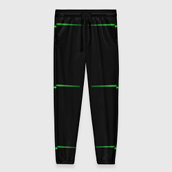Брюки женские Color black green orange stripes, цвет: 3D-принт
