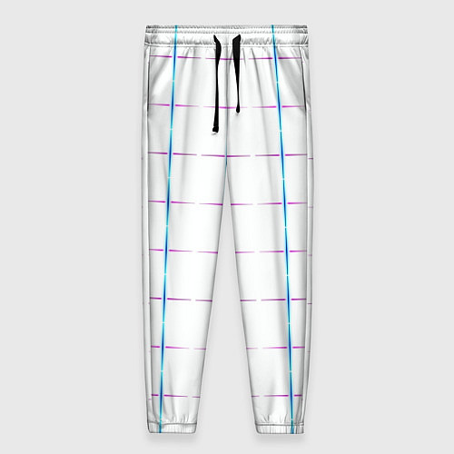 Женские брюки Color white blue stripes / 3D-принт – фото 1