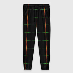 Брюки женские Color black orange green crosses, цвет: 3D-принт