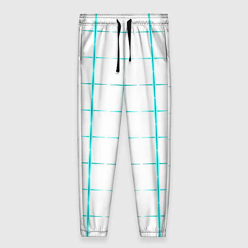 Женские брюки Color white light blue crosses / 3D-принт – фото 1